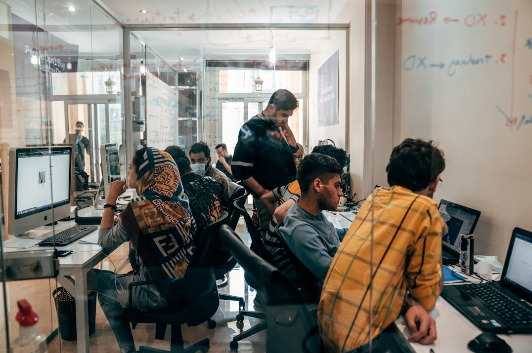modern office with programmers