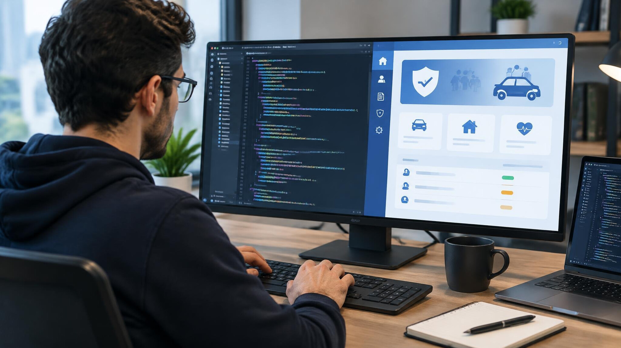 software developer writing code