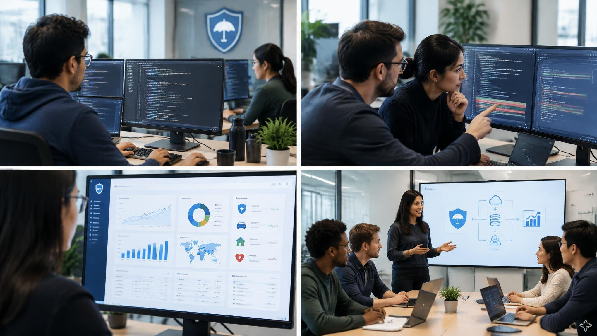 programmers coding insurance software