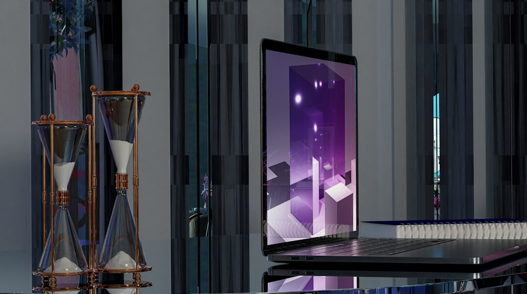 futuristic office with screens