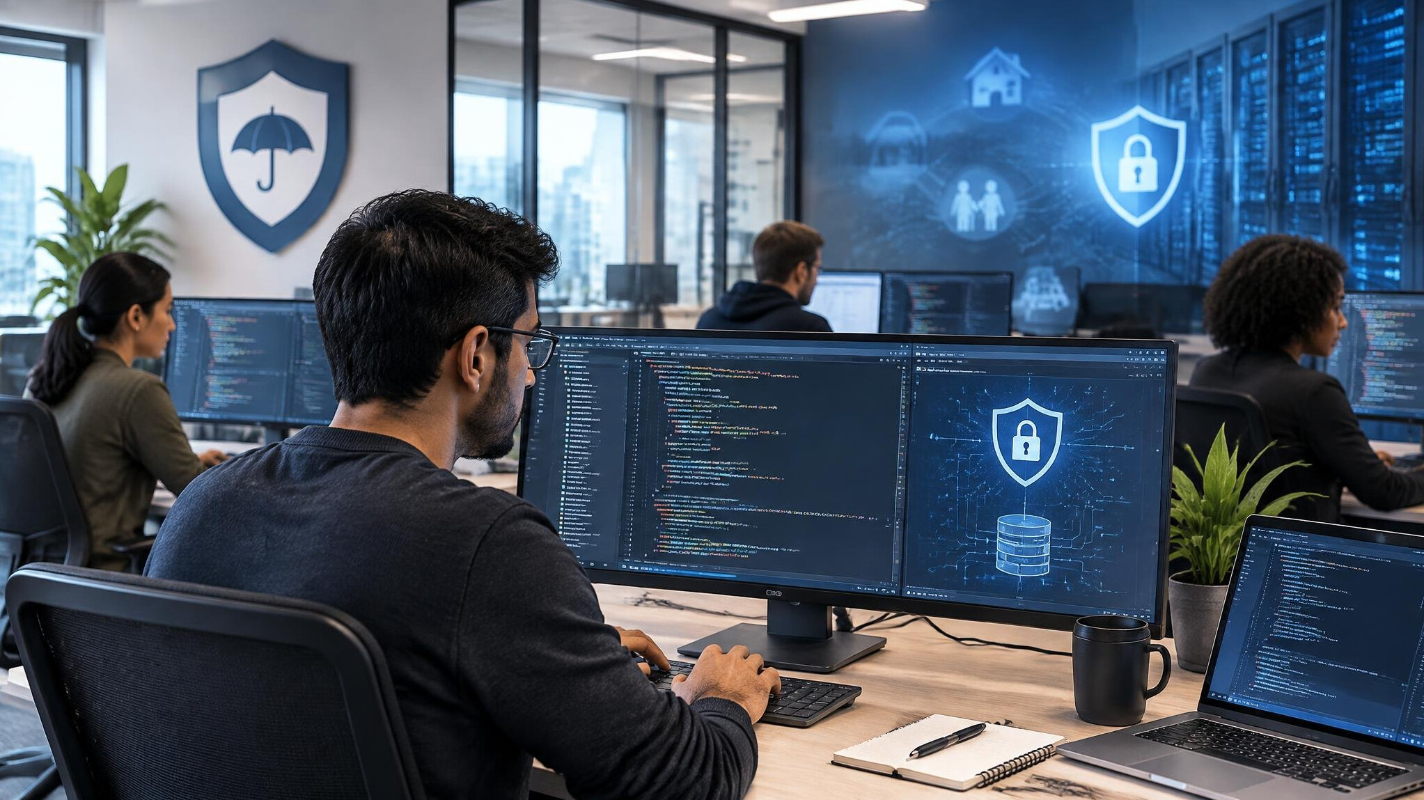 programmer working on insurance code